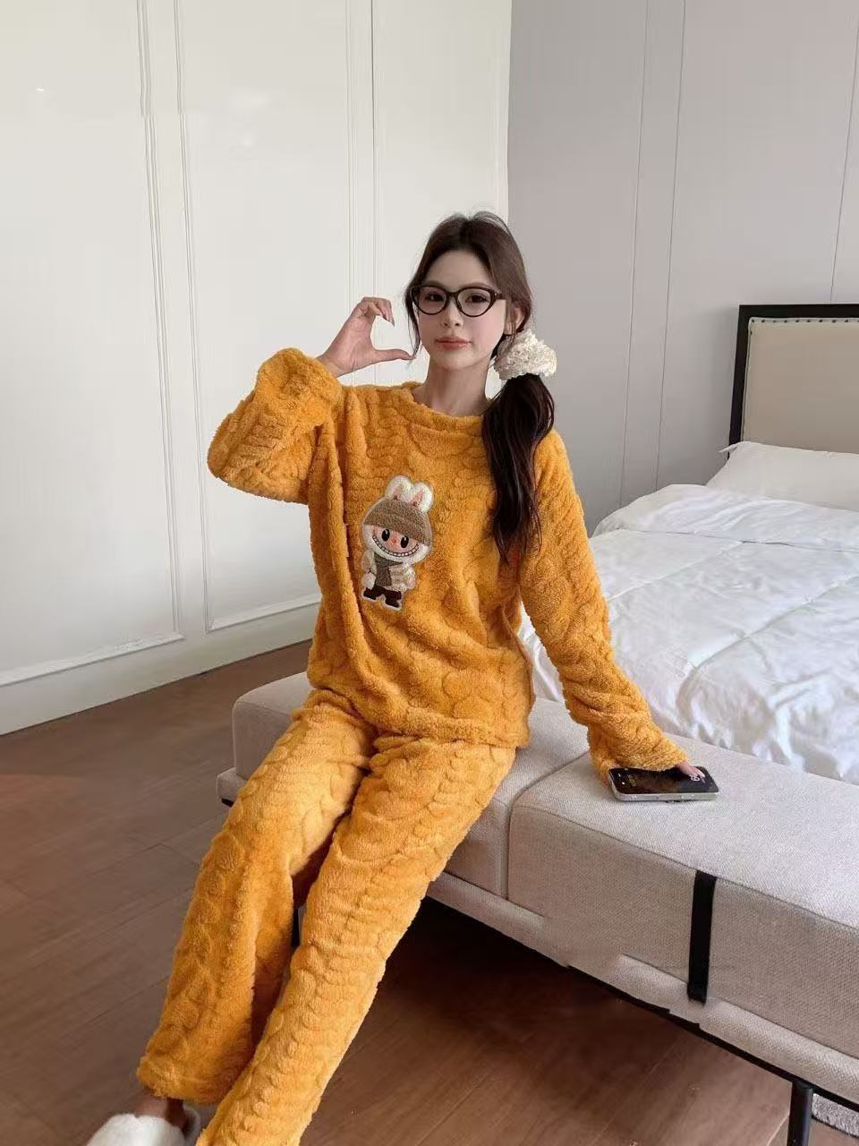 Thickened Warm Pajamas Set
