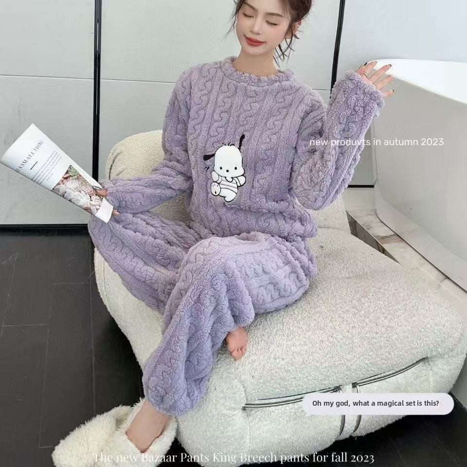 Thickened Warm Pajamas Set