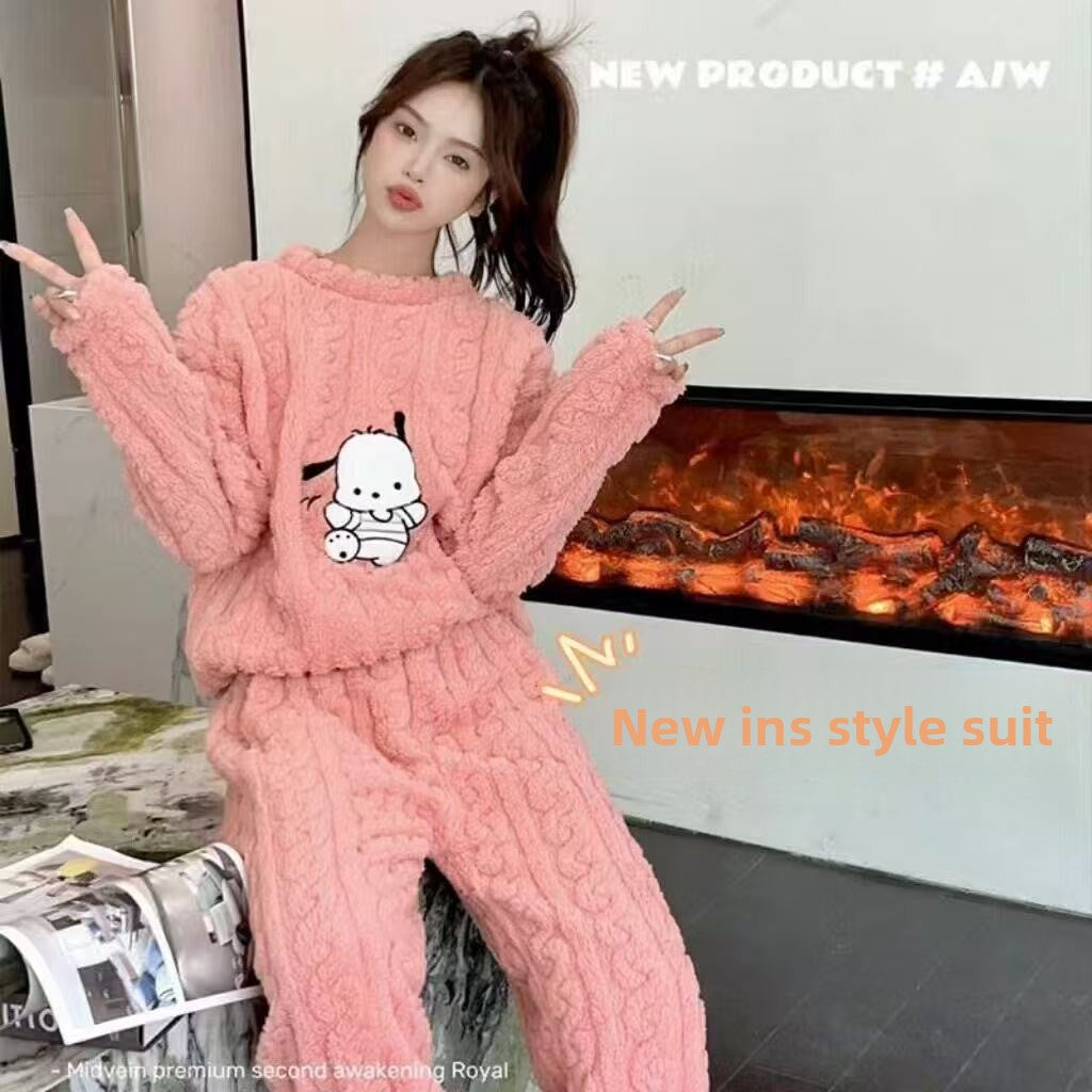 Thickened Warm Pajamas Set