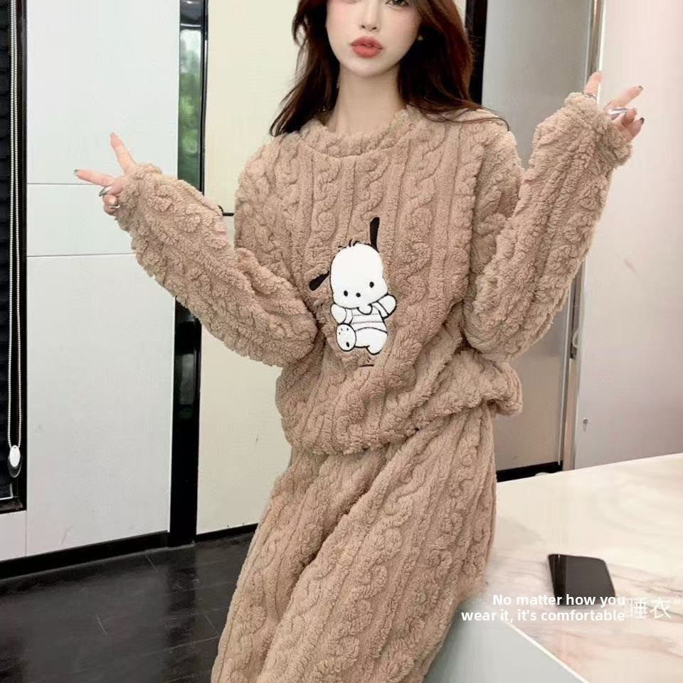 Thickened Warm Pajamas Set