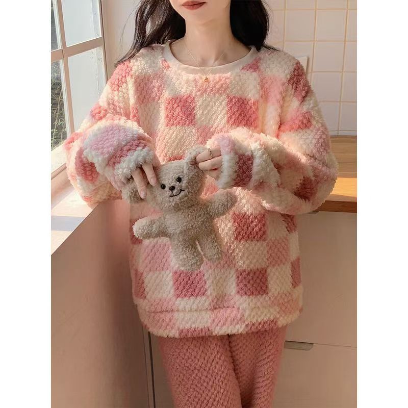 Thickened Warm Pajamas Set