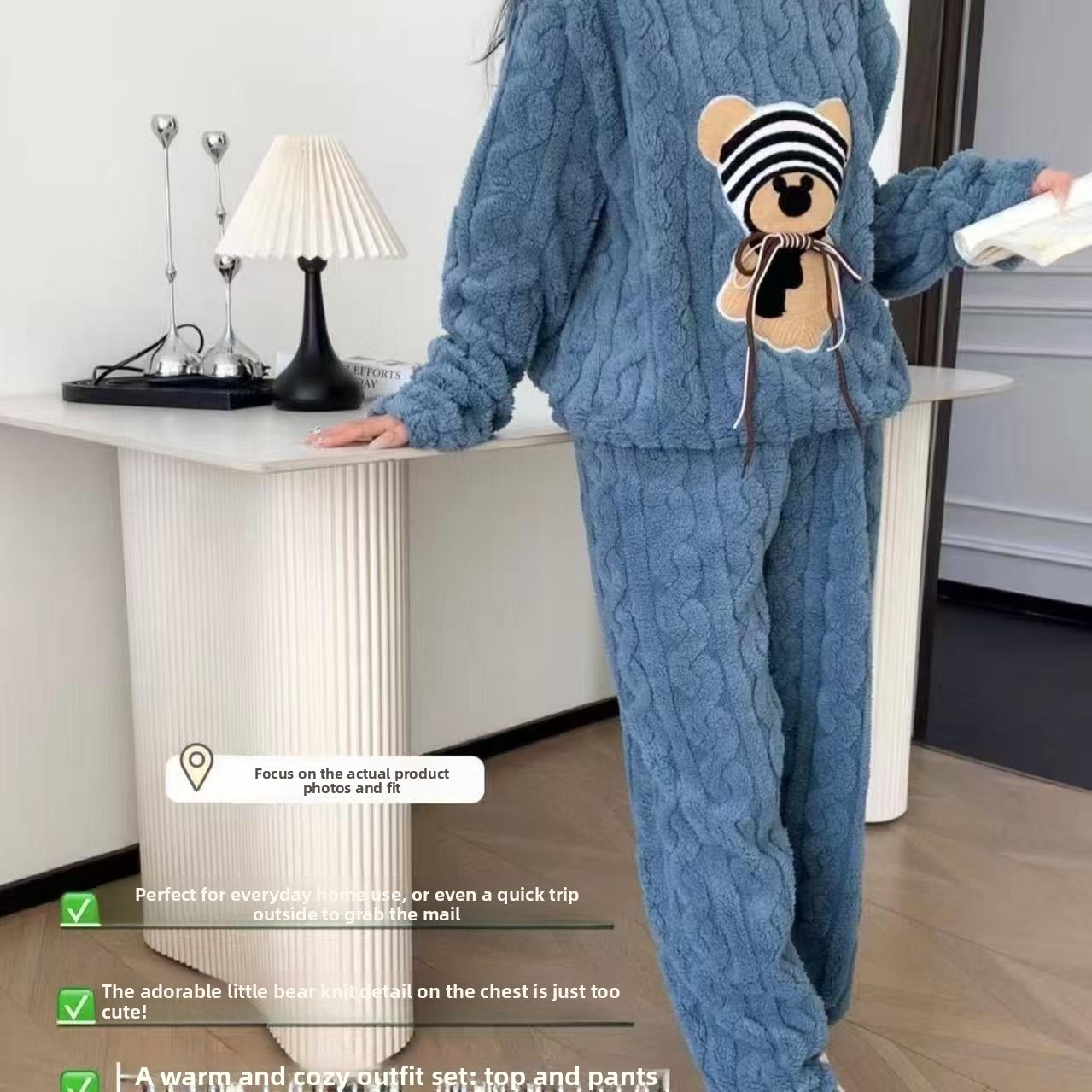 Thickened Warm Pajamas Set