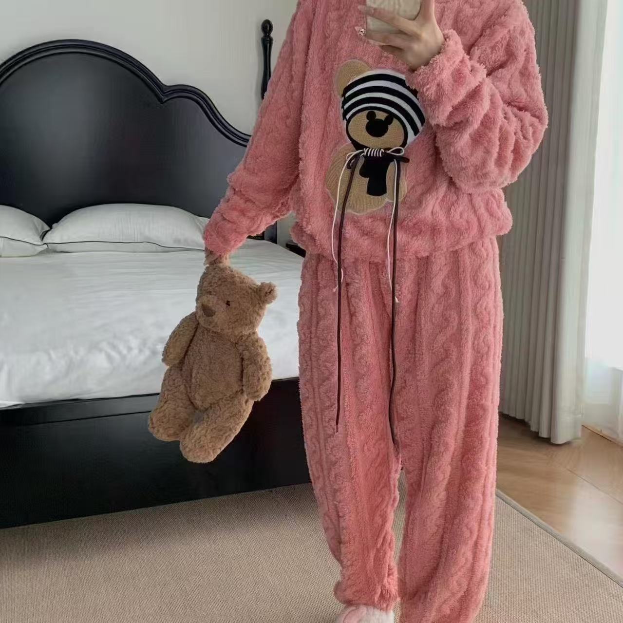 Thickened Warm Pajamas Set