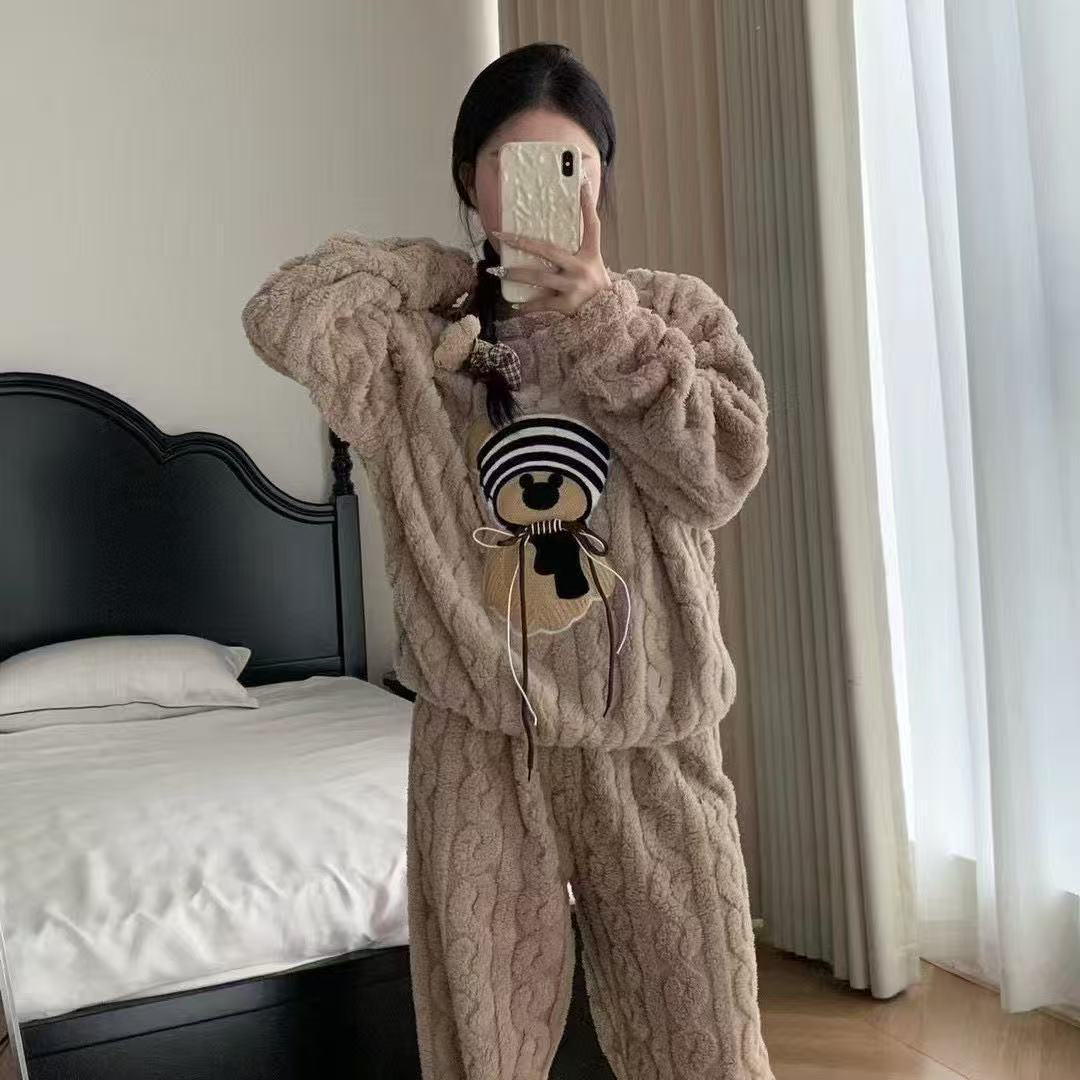Thickened Warm Pajamas Set