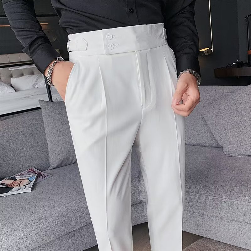 Solid Color Straight Casual Trousers