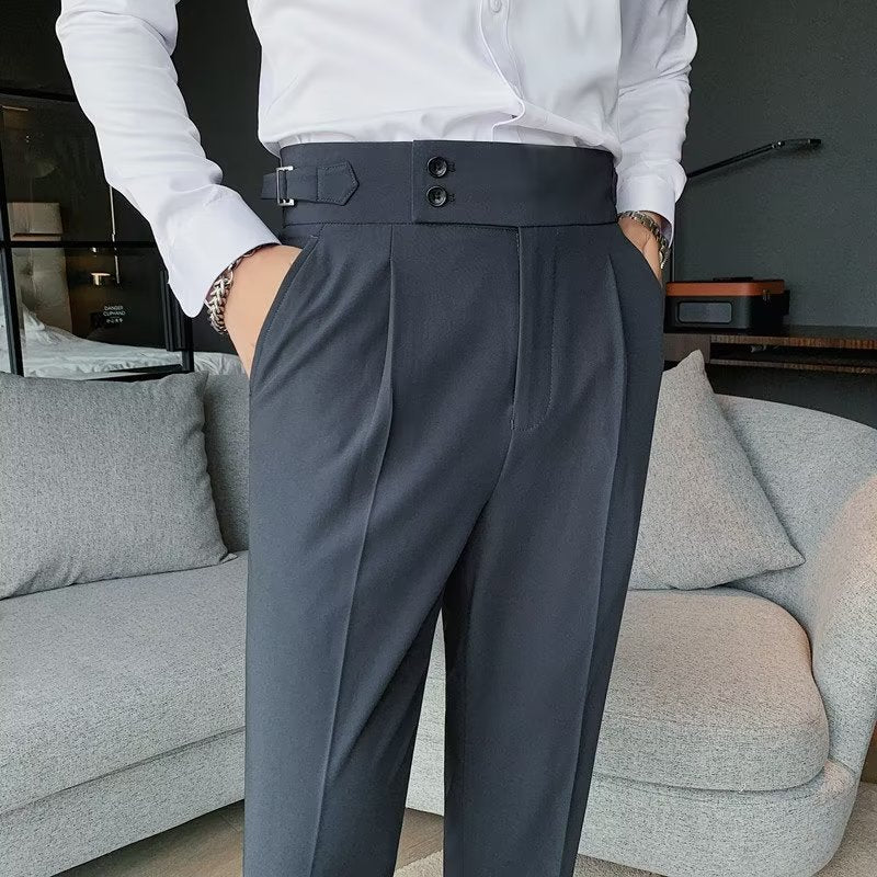Solid Color Straight Casual Trousers