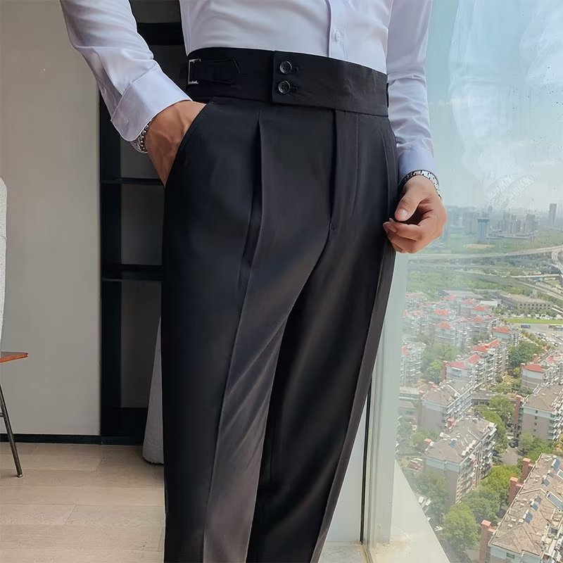 Solid Color Straight Casual Trousers