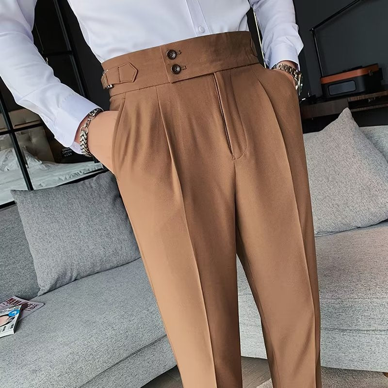 Solid Color Straight Casual Trousers
