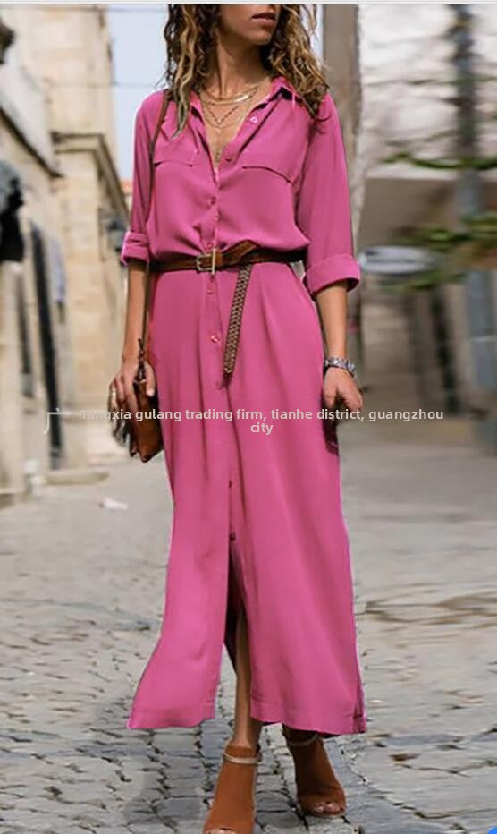 Long Sleeve Split Dress
