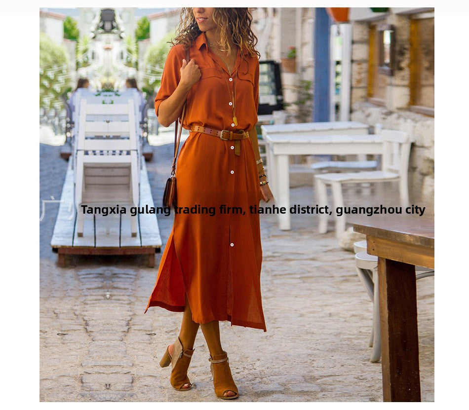 Long Sleeve Split Dress