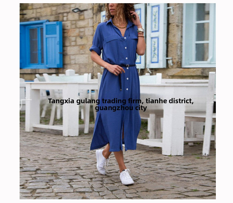 Long Sleeve Split Dress
