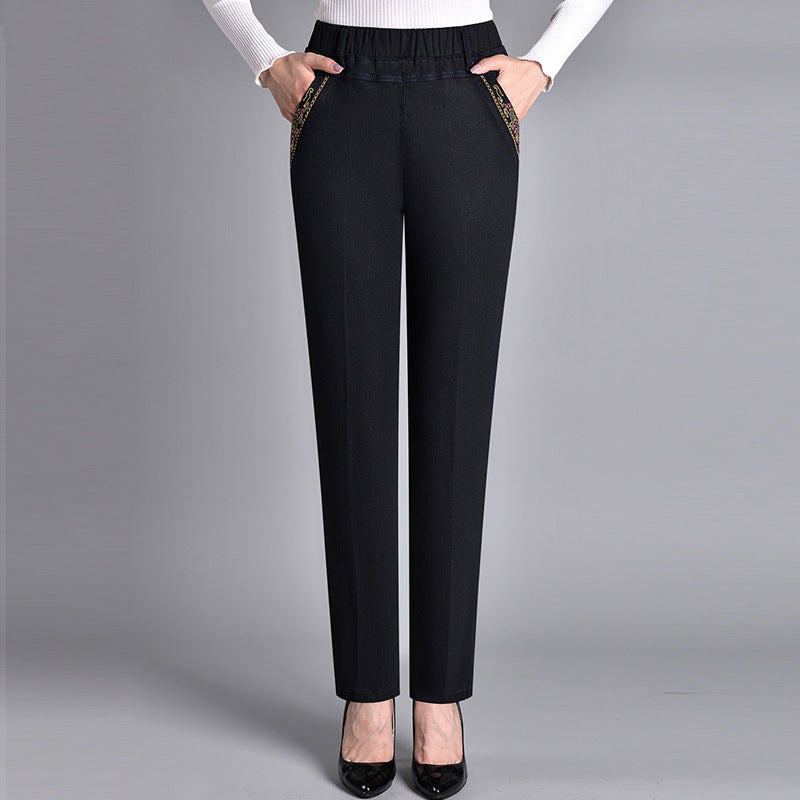 Tight-Waist Stretch Jeans