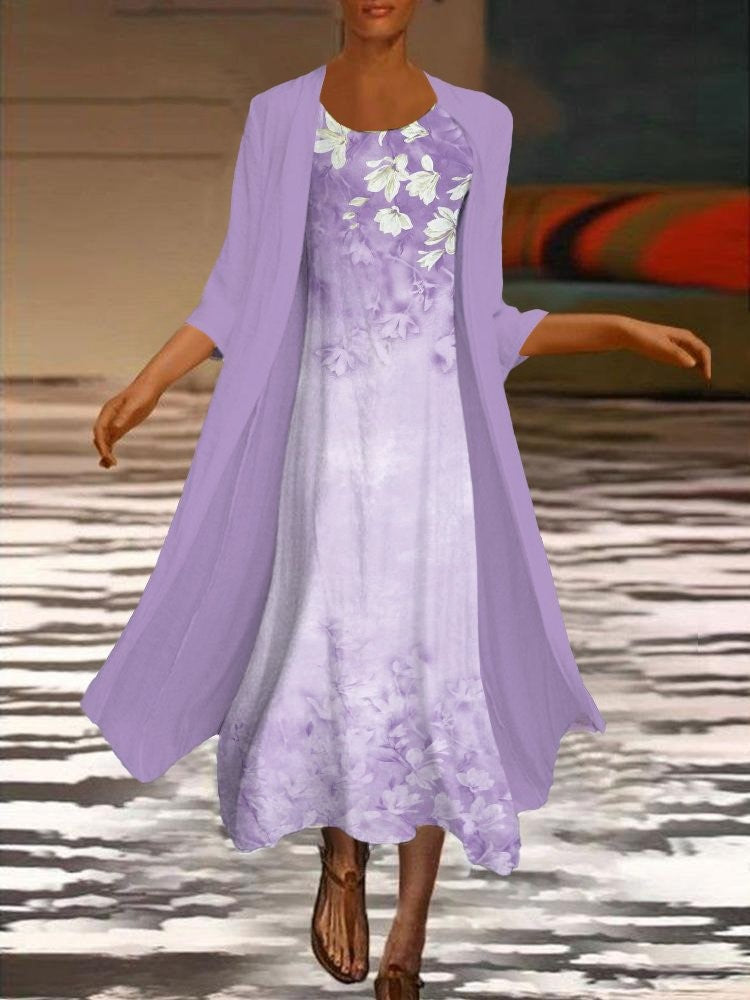 Medium And Long Sleeves Loose Two-Piece Suit