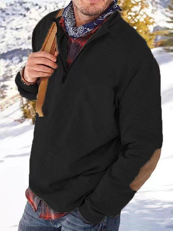 Men'S Long-Sleeved V-Neck Lapel Sweater