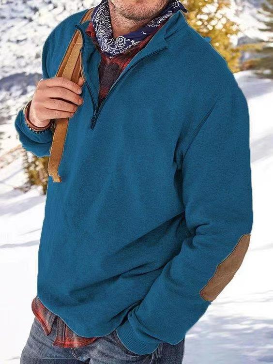 Men'S Long-Sleeved V-Neck Lapel Sweater
