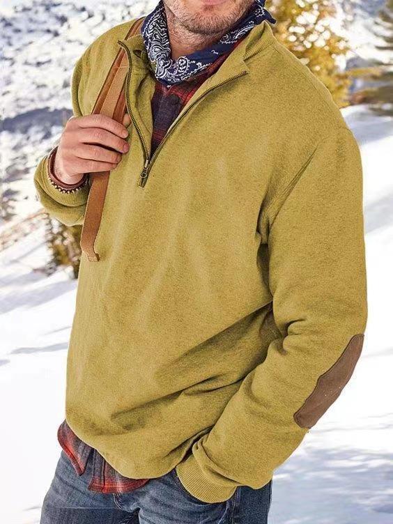 Men'S Long-Sleeved V-Neck Lapel Sweater