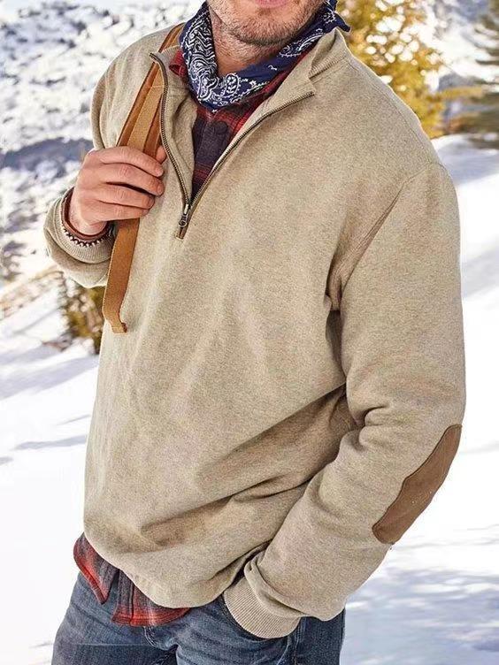 Men'S Long-Sleeved V-Neck Lapel Sweater