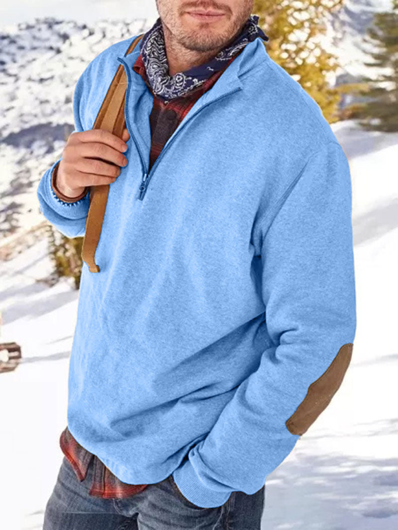 Men'S Long-Sleeved V-Neck Lapel Sweater