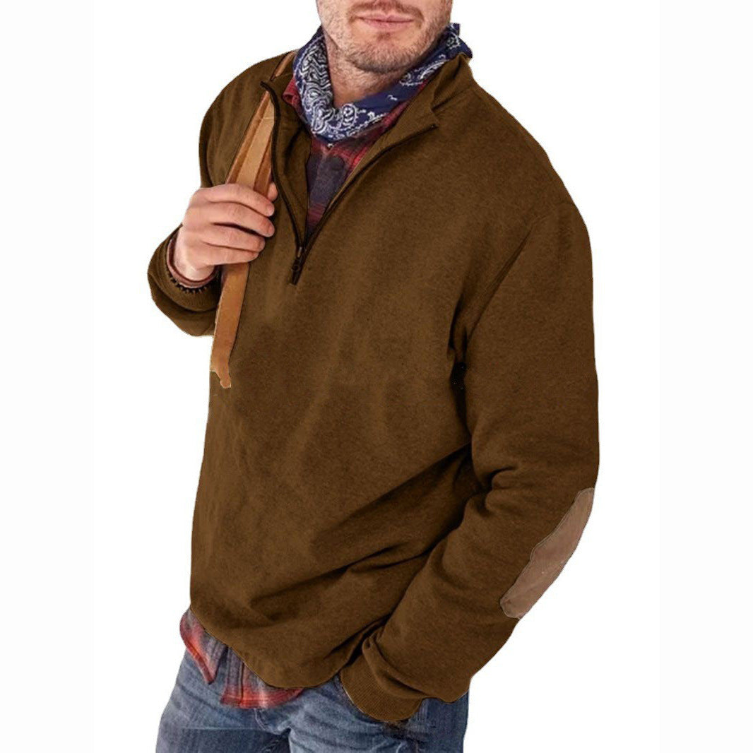 Men'S Long-Sleeved V-Neck Lapel Sweater