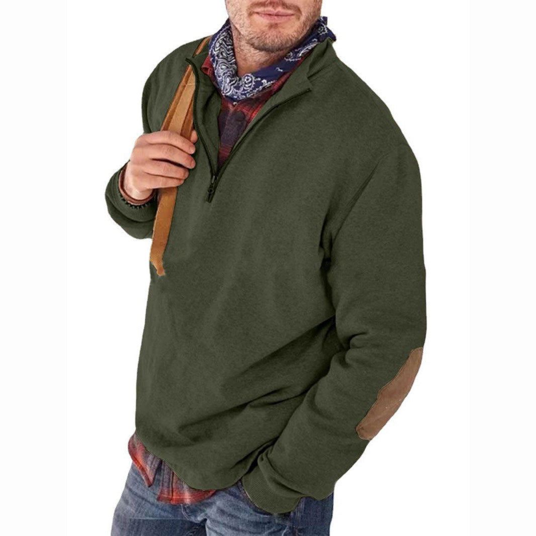 Men'S Long-Sleeved V-Neck Lapel Sweater