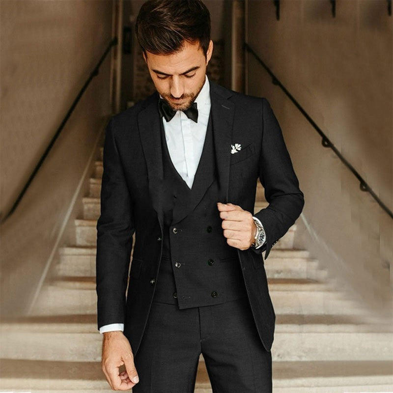 Slim-Fit Lapel Three-Piece Suit