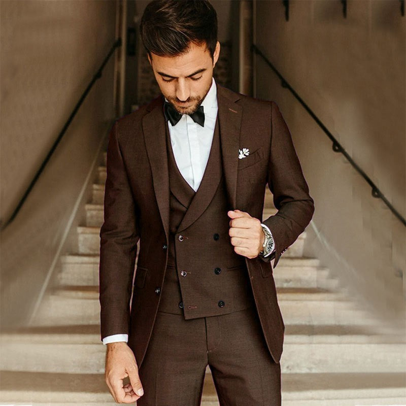 Slim-Fit Lapel Three-Piece Suit