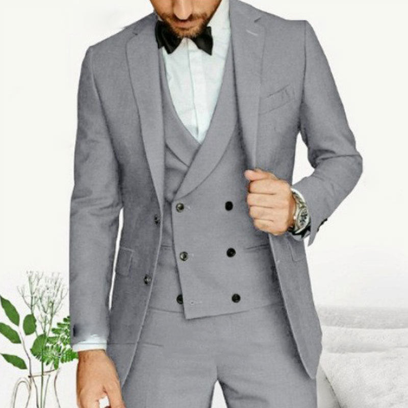 Slim-Fit Lapel Three-Piece Suit