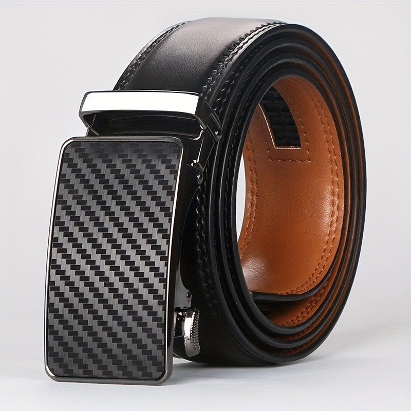 Two-Layer Cowhide Men'S Leather Automatic Belt