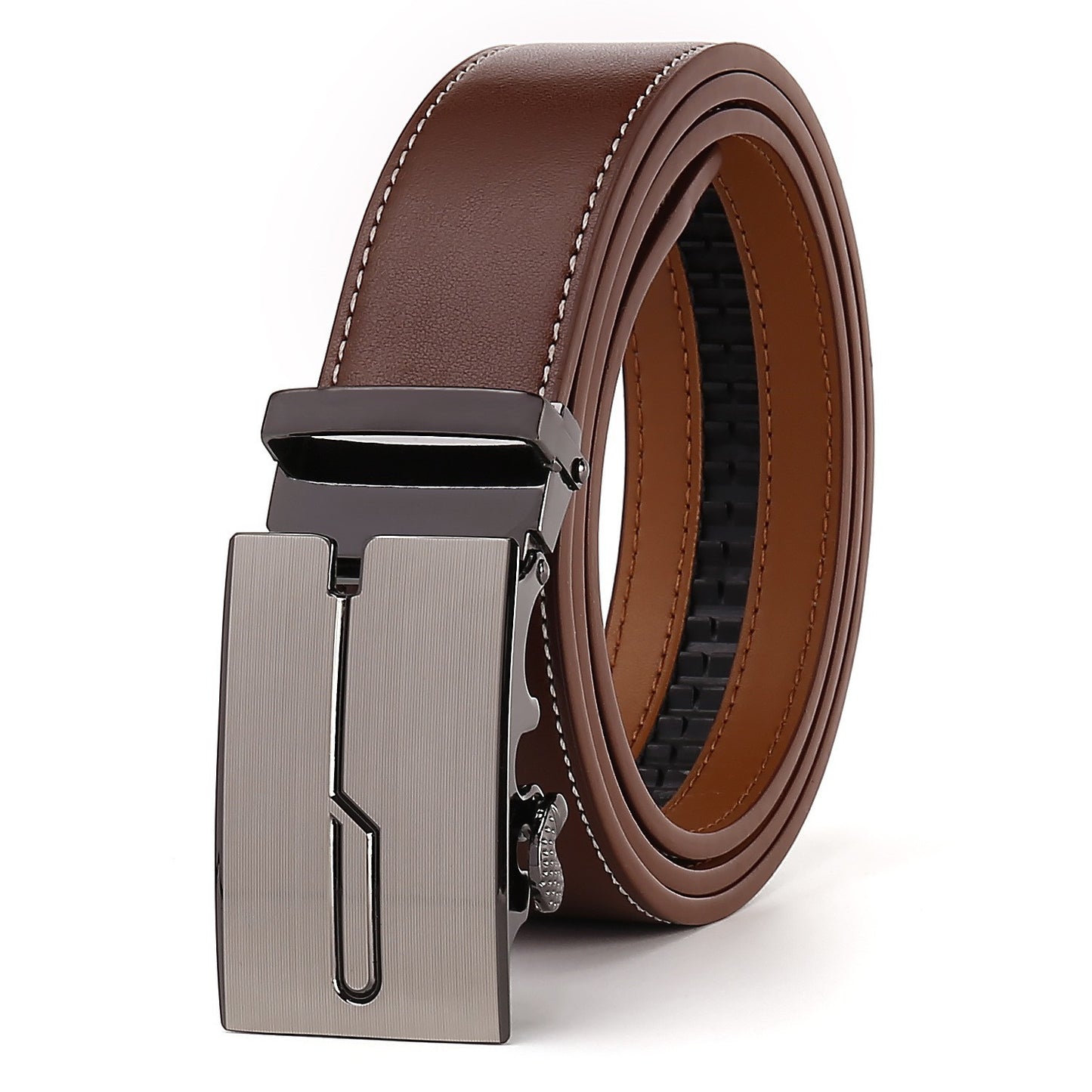 Two-Layer Cowhide Men'S Leather Automatic Belt
