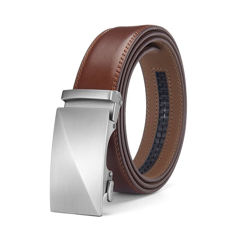 Two-Layer Cowhide Men'S Leather Automatic Belt