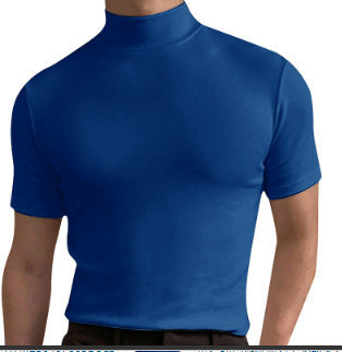Short-Sleeved Base Shirt With Half-High Neck