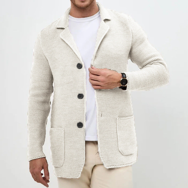 Men'S Lapel Knitted Sweater