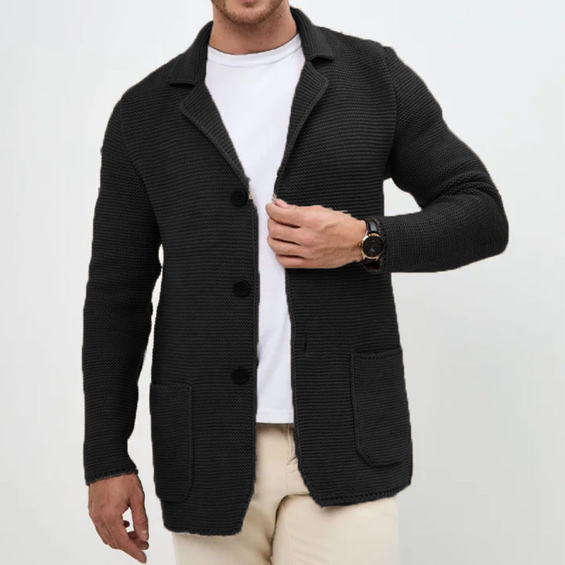 Men'S Lapel Knitted Sweater