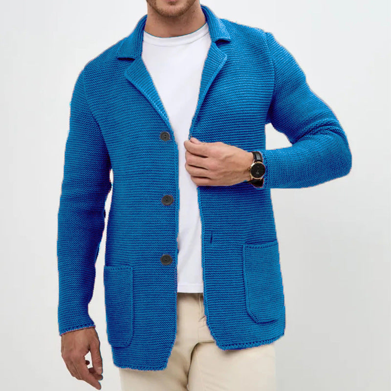 Men'S Lapel Knitted Sweater
