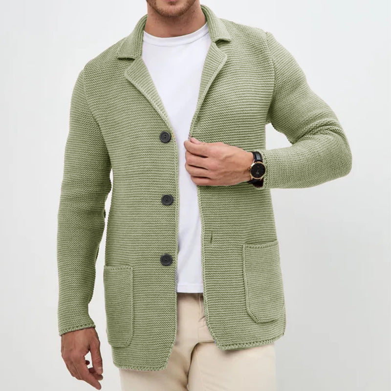Men'S Lapel Knitted Sweater