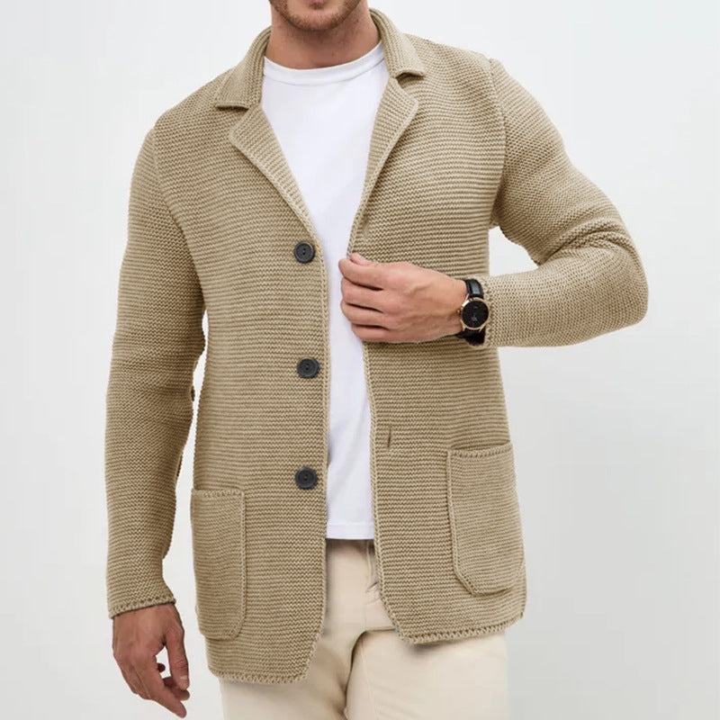 Men'S Lapel Knitted Sweater