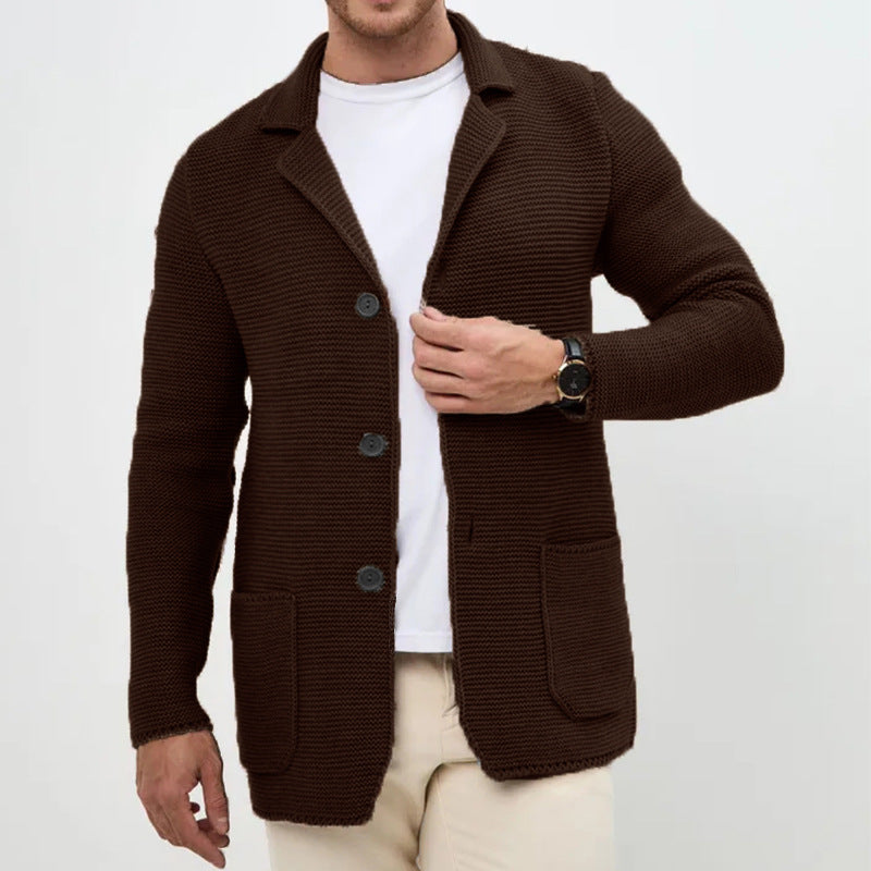 Men'S Lapel Knitted Sweater