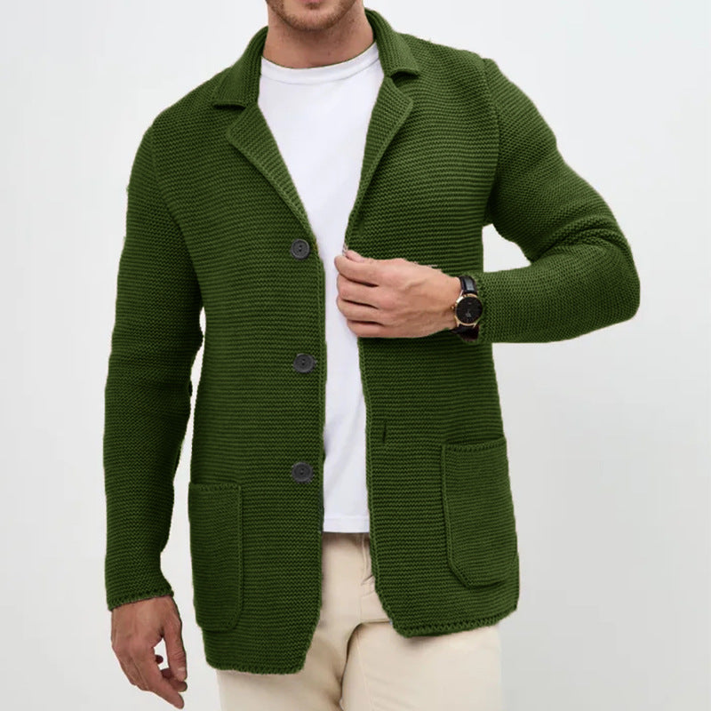 Men'S Lapel Knitted Sweater