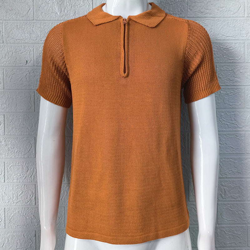 Polo Collar Short Sleeve Top