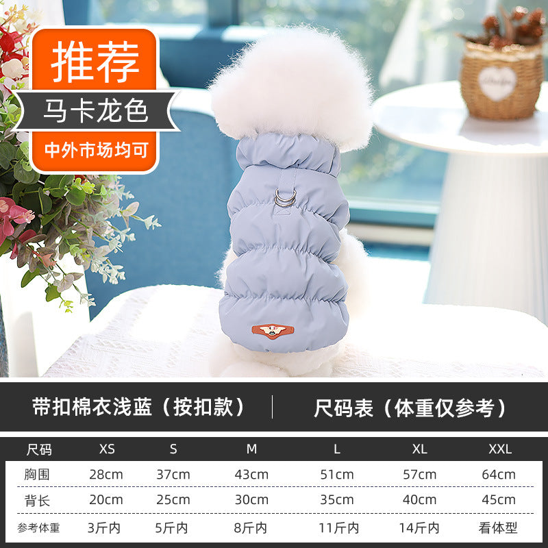 Pet Clothes Winter Vest Warm Buckle Cotton Clothes