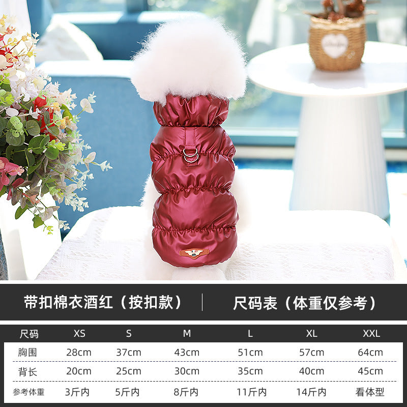 Pet Clothes Winter Vest Warm Buckle Cotton Clothes