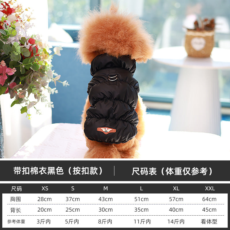 Pet Clothes Winter Vest Warm Buckle Cotton Clothes