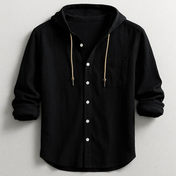 Solid Hoodie Long Sleeve Top