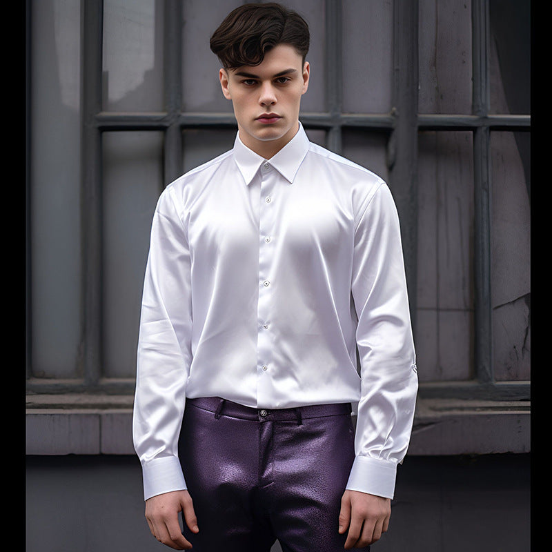 Satin Long Sleeve Nightclub Shirt