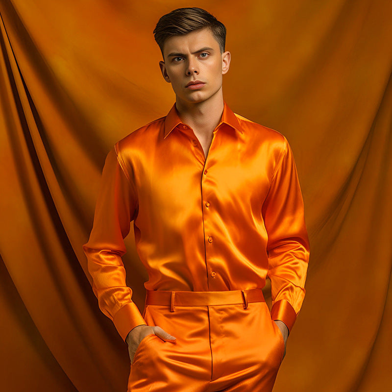 Satin Long Sleeve Nightclub Shirt