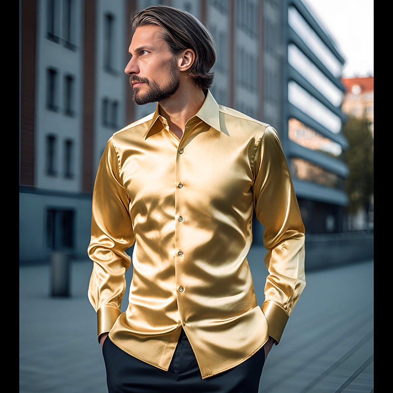 Satin Long Sleeve Nightclub Shirt