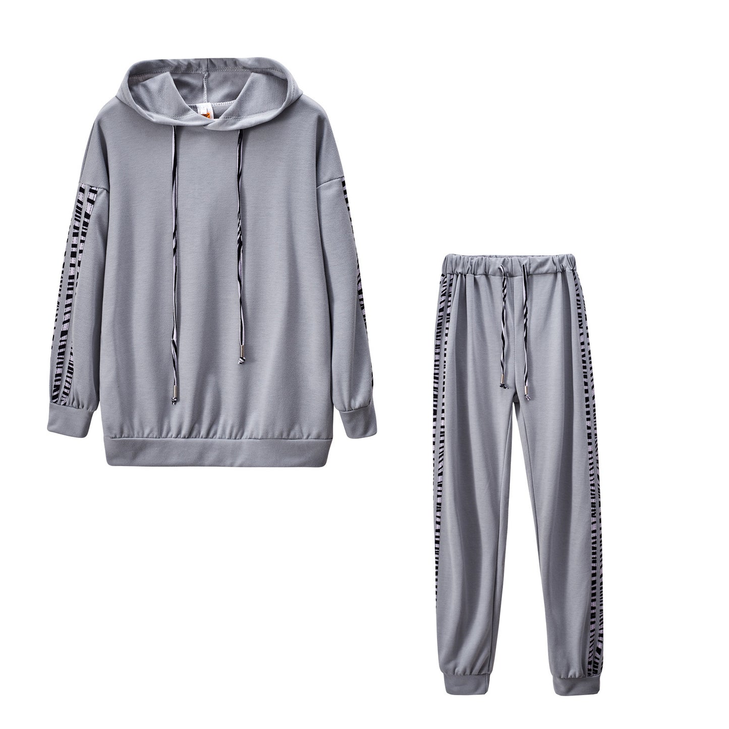 Casual Solid Stripe Two-Piece Set