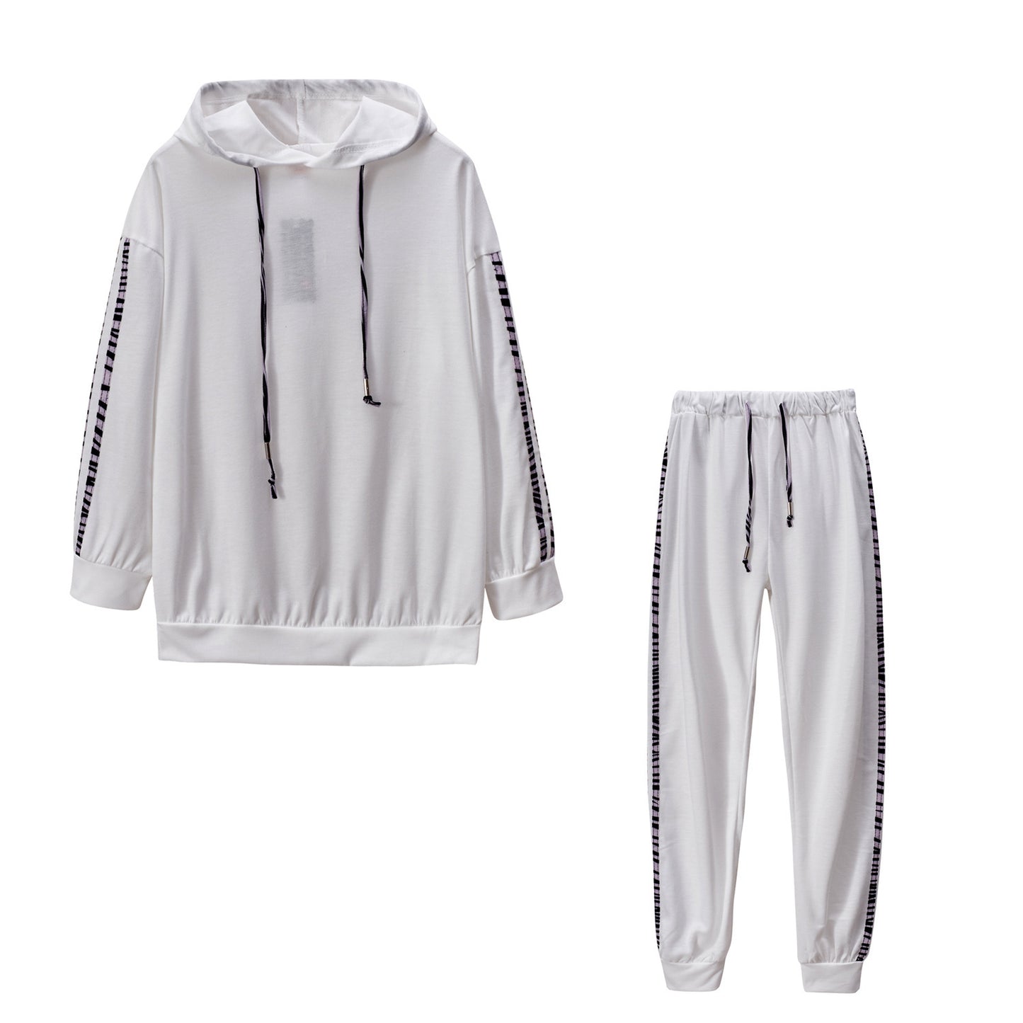 Casual Solid Stripe Two-Piece Set
