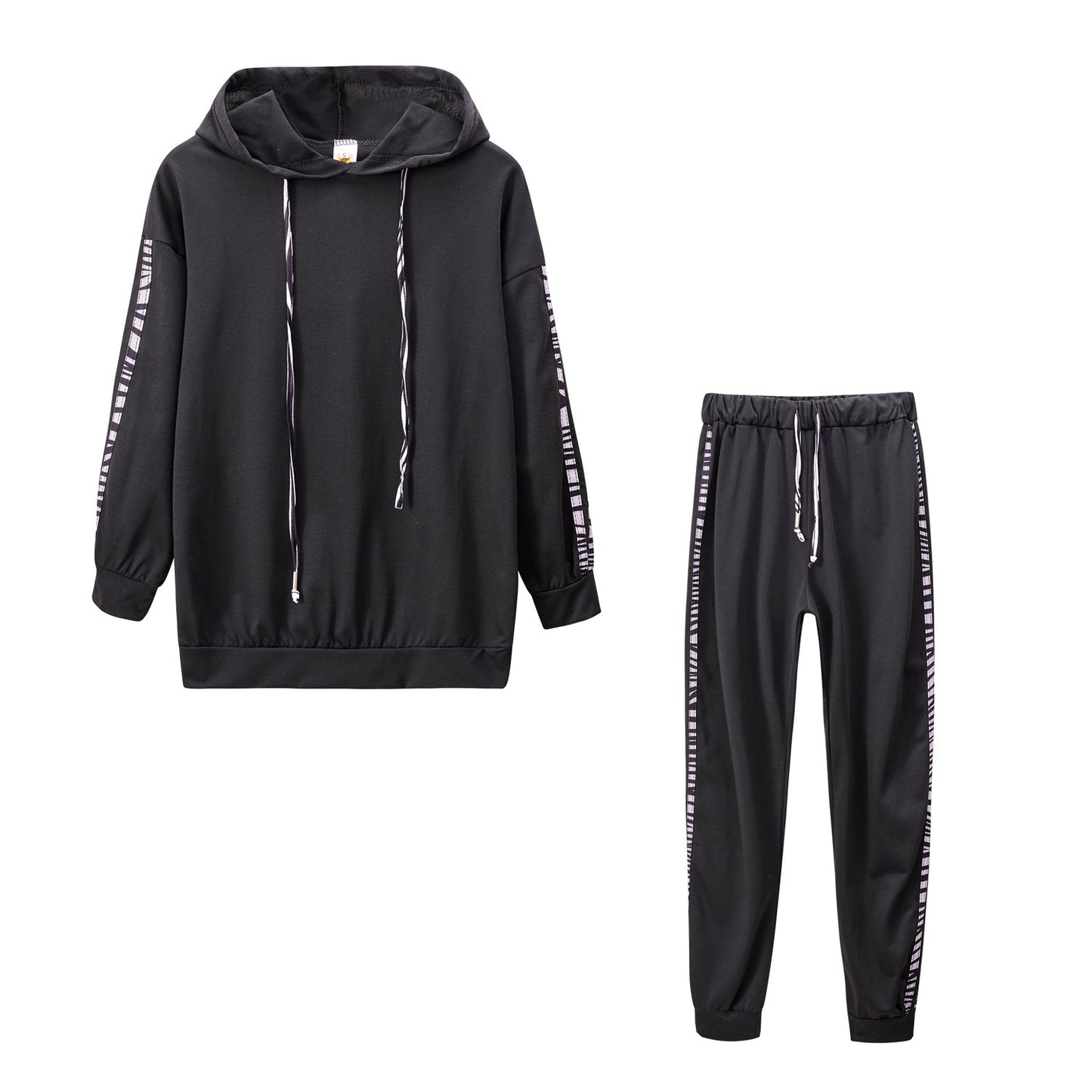 Casual Solid Stripe Two-Piece Set