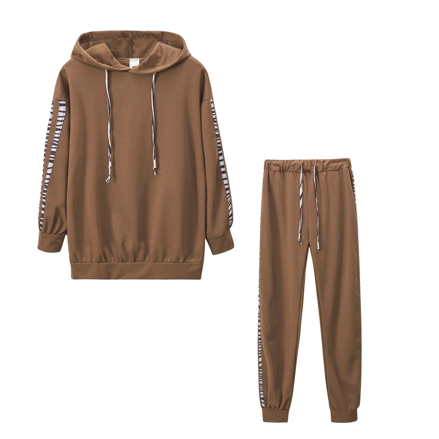 Casual Solid Stripe Two-Piece Set